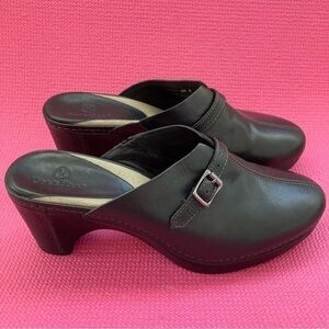 Cole Haan Black Leather Clogs Womens 8.5B Slip On Mules
